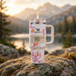 Stanley Quencher H2.0 FlowState 40oz Tumbler, Pink Floral Limited Edition - outdoor