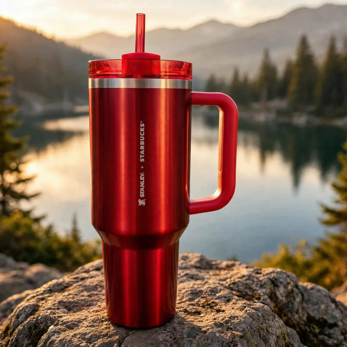 Stanley x Starbucks Limited Holiday Red Quencher 40oz Tumbler - outdoor
