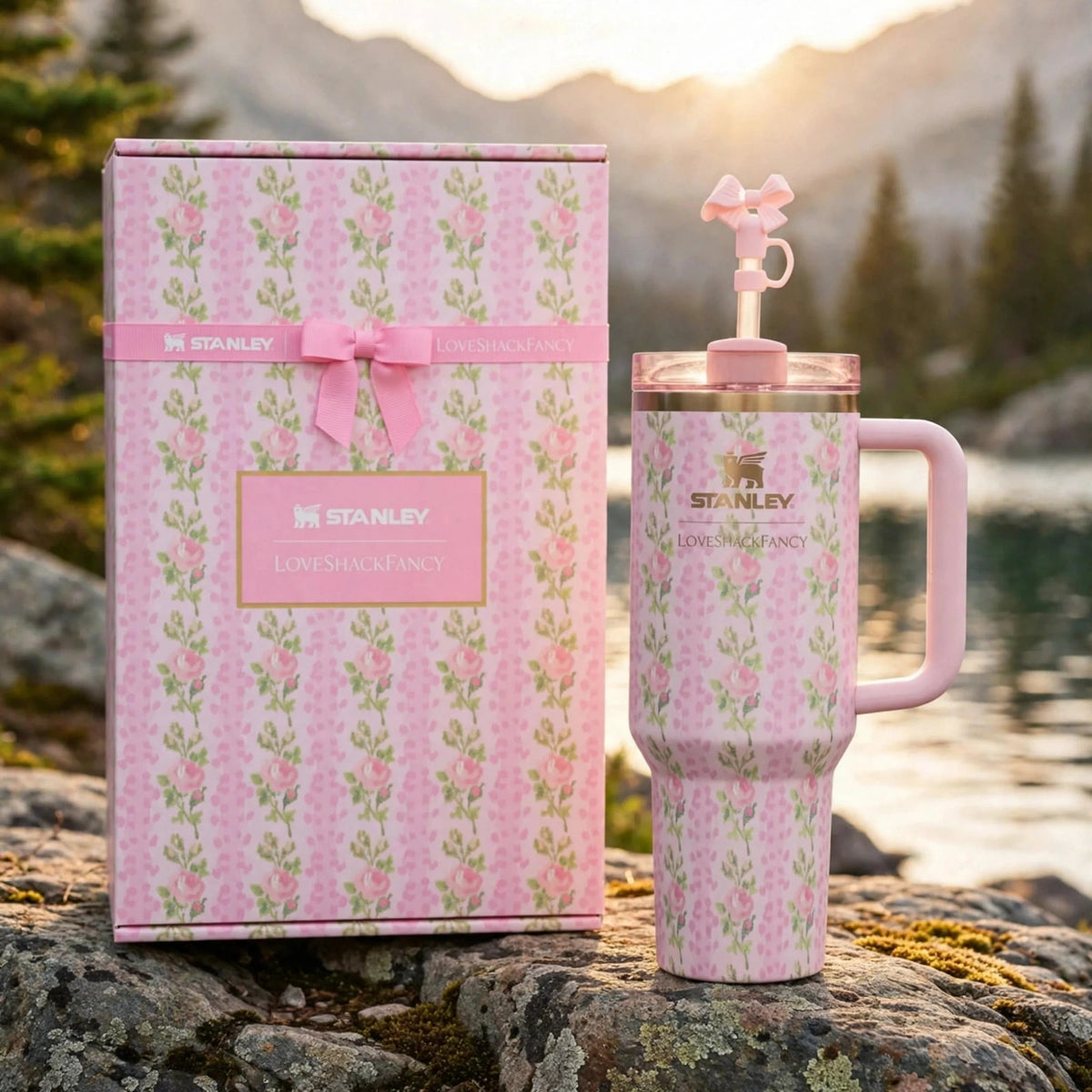 X Love Shack Fancy 40 Oz Quencher Tumbler – Blooming Heirloom Edition - outdoor