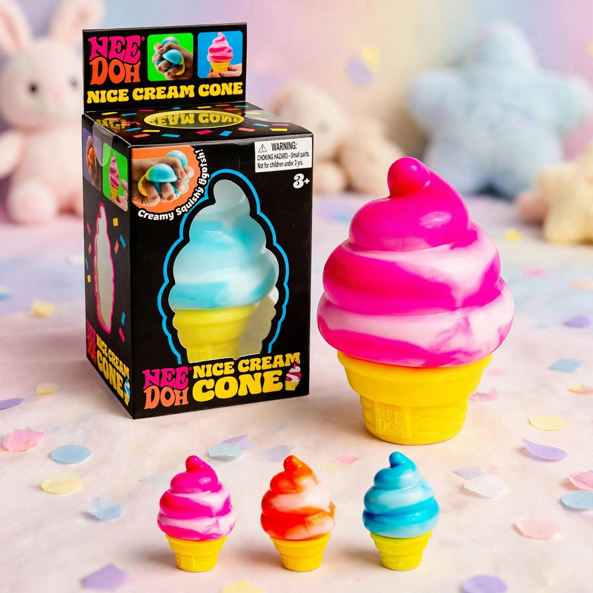 NeeDoh Nice Cream Cone Squishy Toy - playful