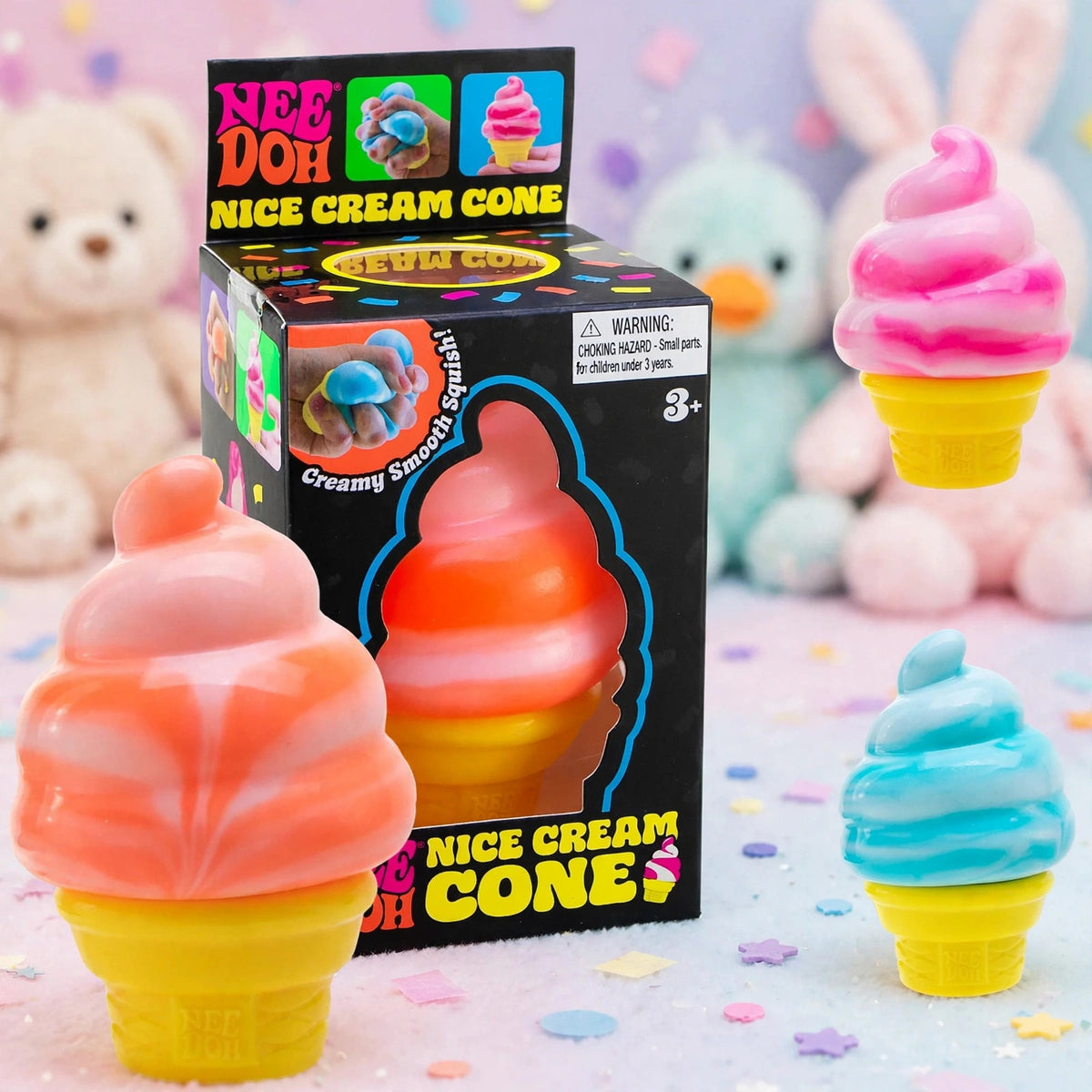 NeeDoh Schylling NICE CREAM CONE, NEE DOH Stress Ball NEW - playful