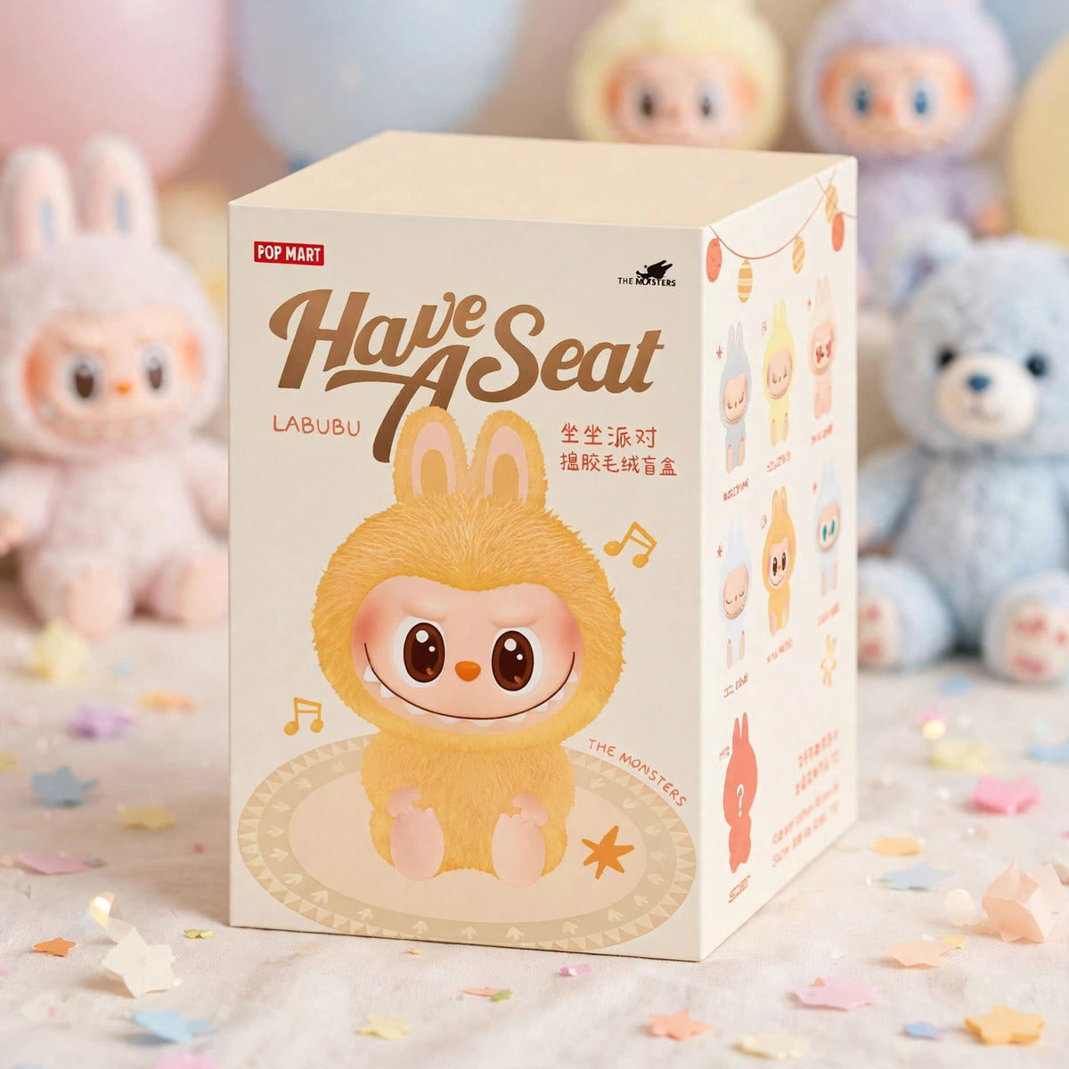 The Monsters Have a Seat pack of 6 Plush Blind Box Sealed Labubu china - playful