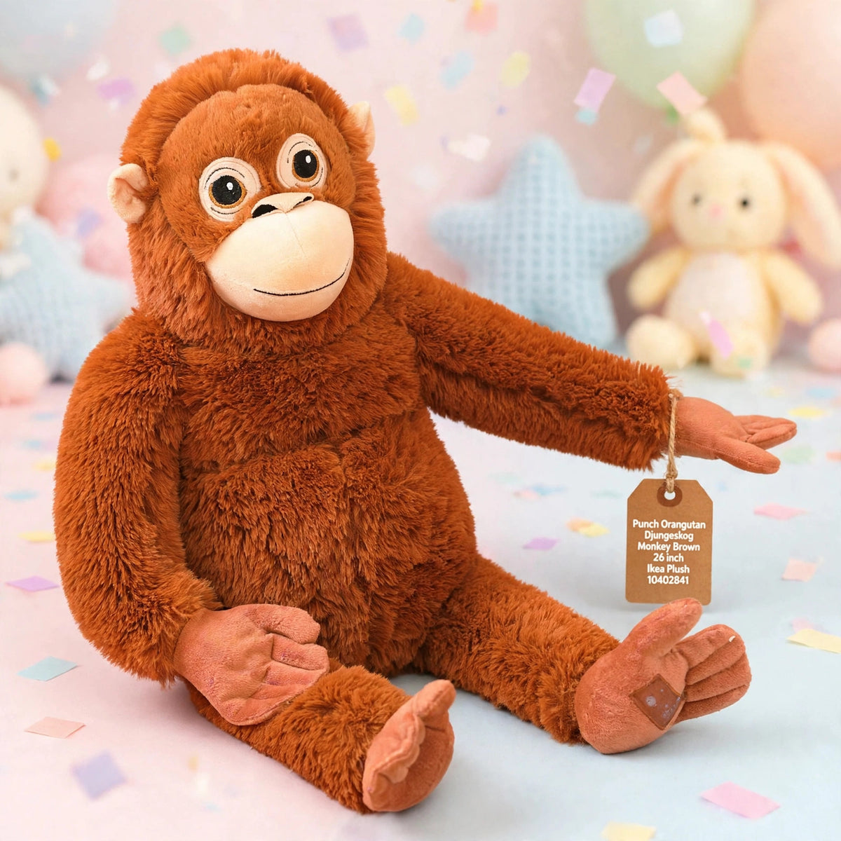 Punch Orangutan Djungeskog Monkey Brown 26 inch Ikea Plush 10402841 - playful