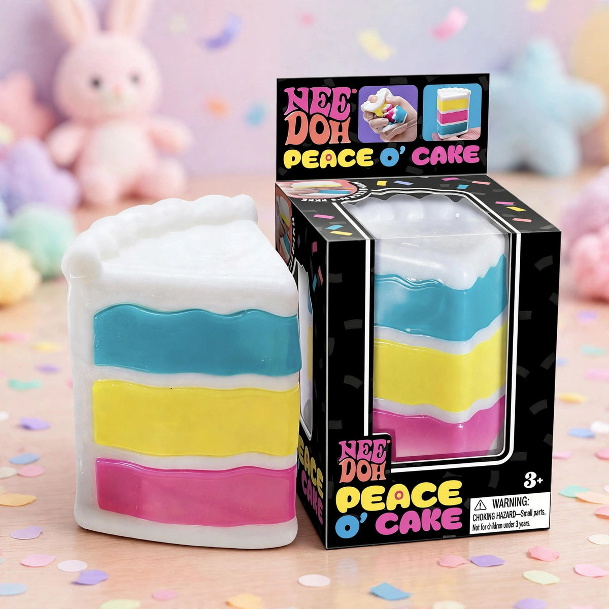Needoh Peace O’ Cake Multi-Color Sensory Toy for Kids Nee Doh Cake - playful