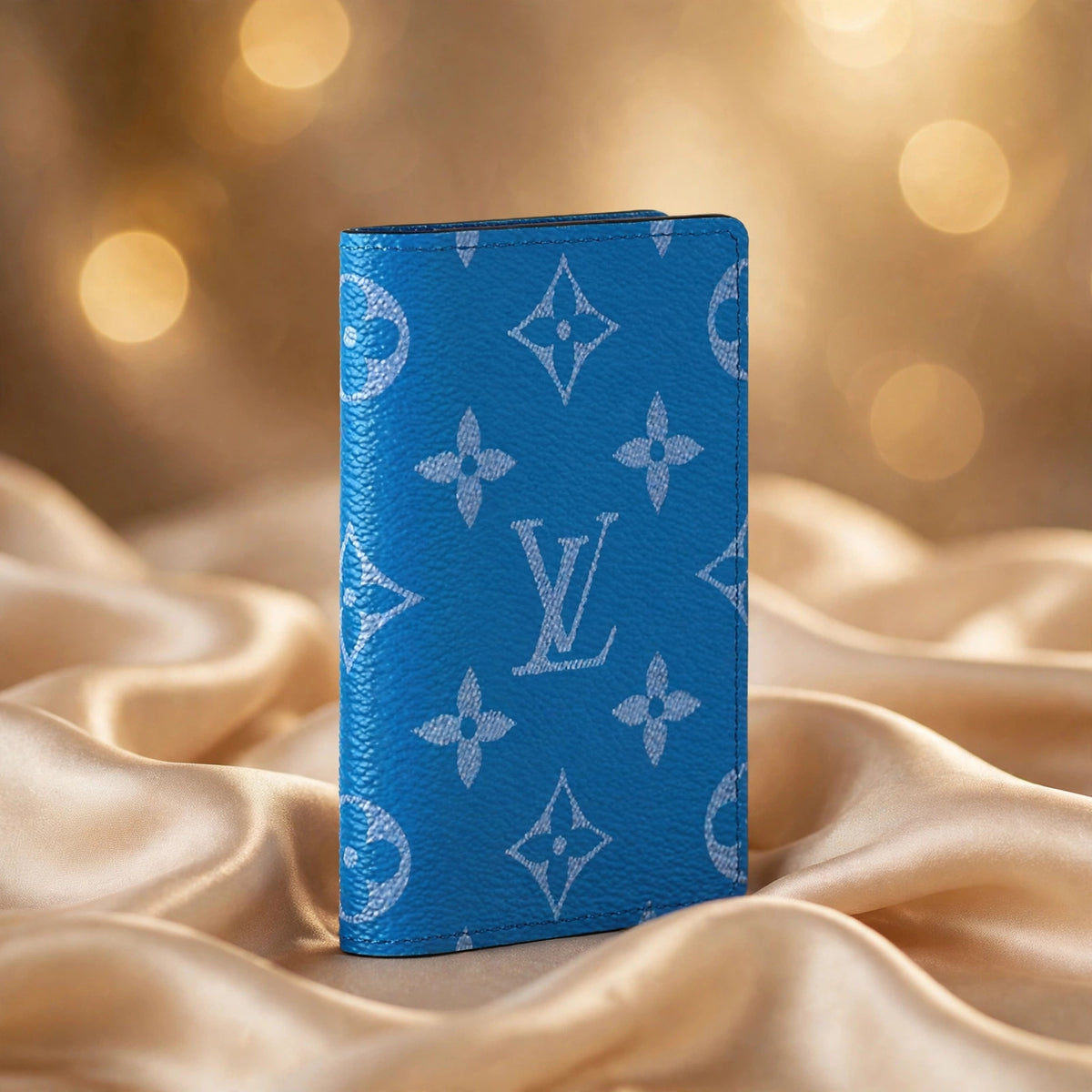 Louis Vuitton Monogram Surfin’ Blue Pocket Organizer Bifold Wallet - silk