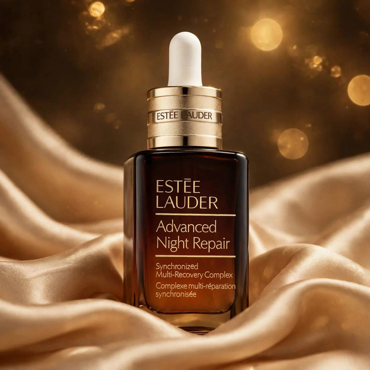 Estée Lauder Advanced Night Repair Serum 100ml on champagne silk — view 2