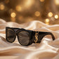 Saint Laurent SL M119 Blaze Cat Eye Sunglasses - Black Gold - silk