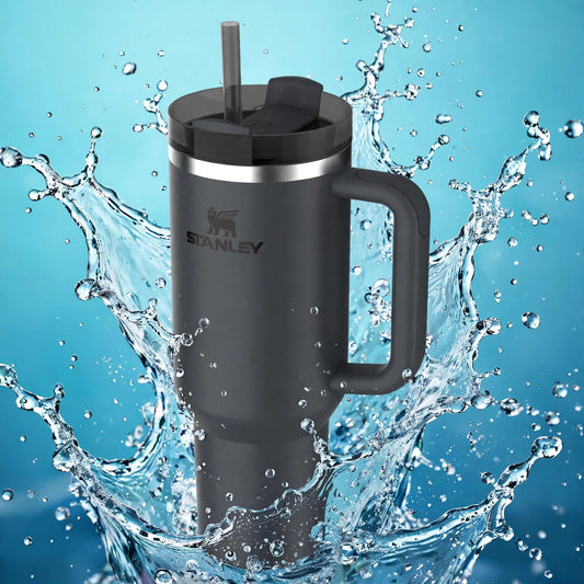 BLACK 40oz Quencher H2.0 FlowState Stainless Steel Vacuum Tumbler - splash