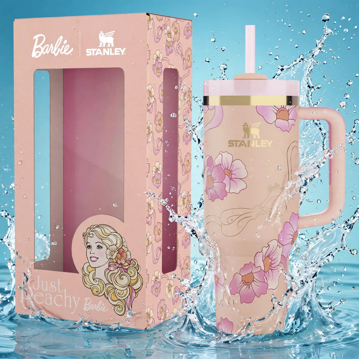 Barbie x Just Peachy 40oz Peaches 'N Cream Tumbler - splash