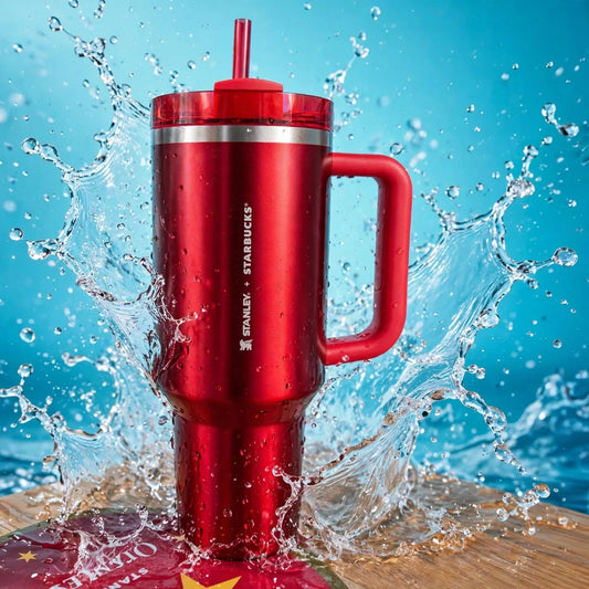 Stanley x Starbucks Limited Holiday Red Quencher 40oz Tumbler - splash