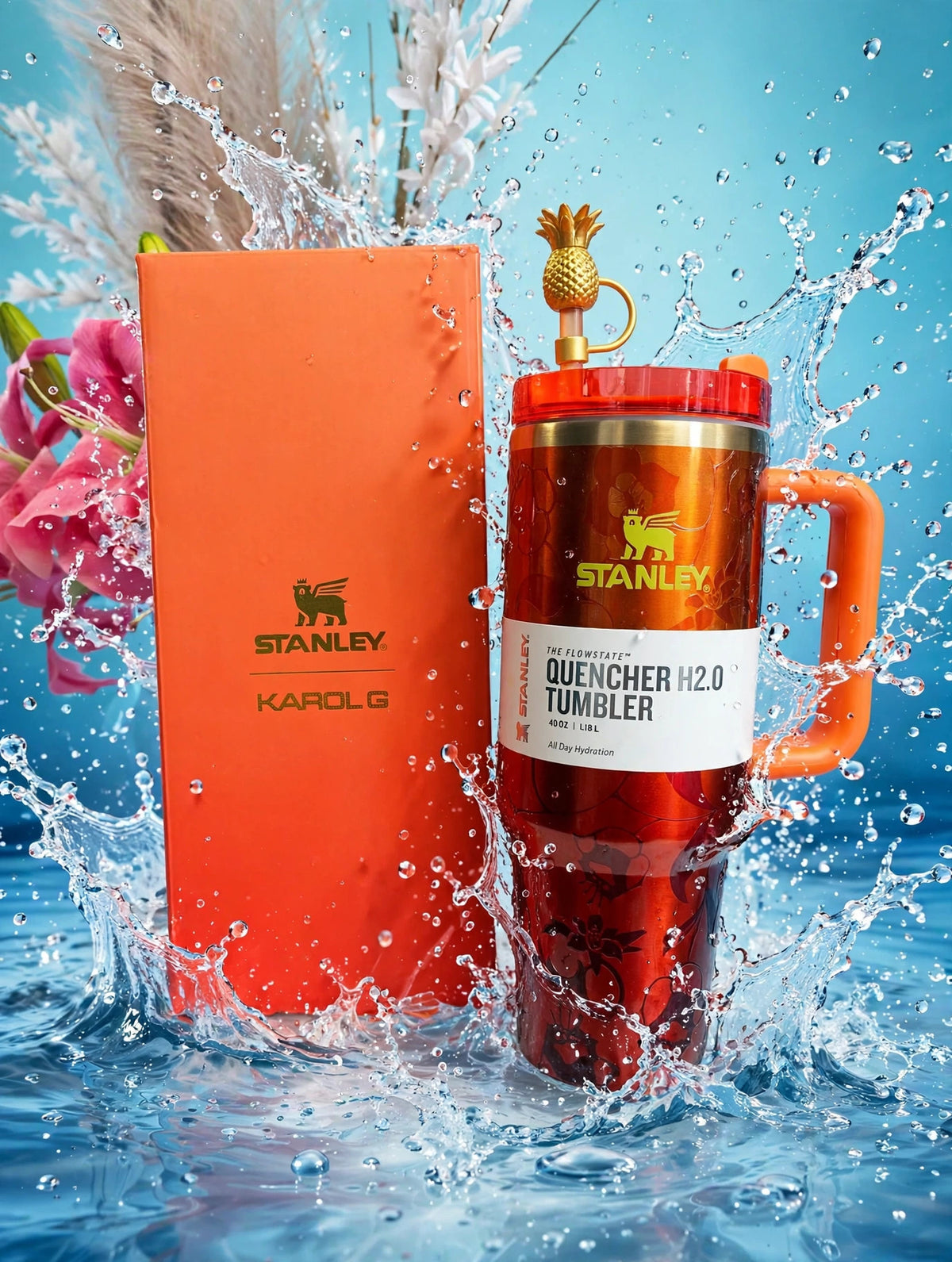 Stanley x Karol G 40oz Quencher H2.0 FlowState Tumbler - splash