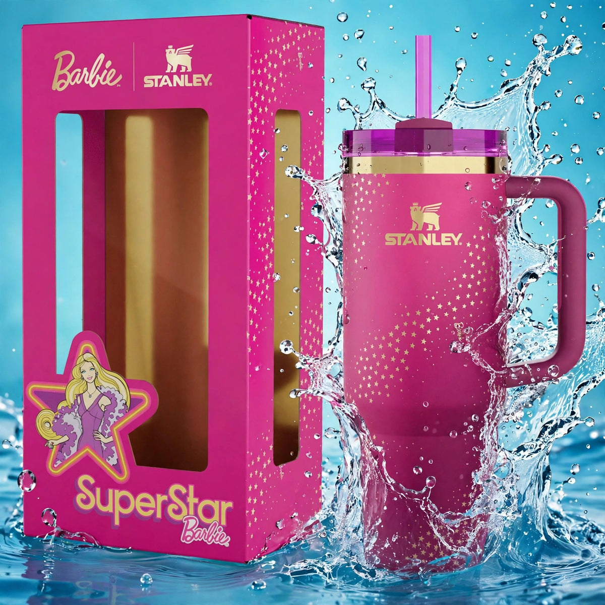 X Berbie 70s superstar Quencher 40 oz - splash