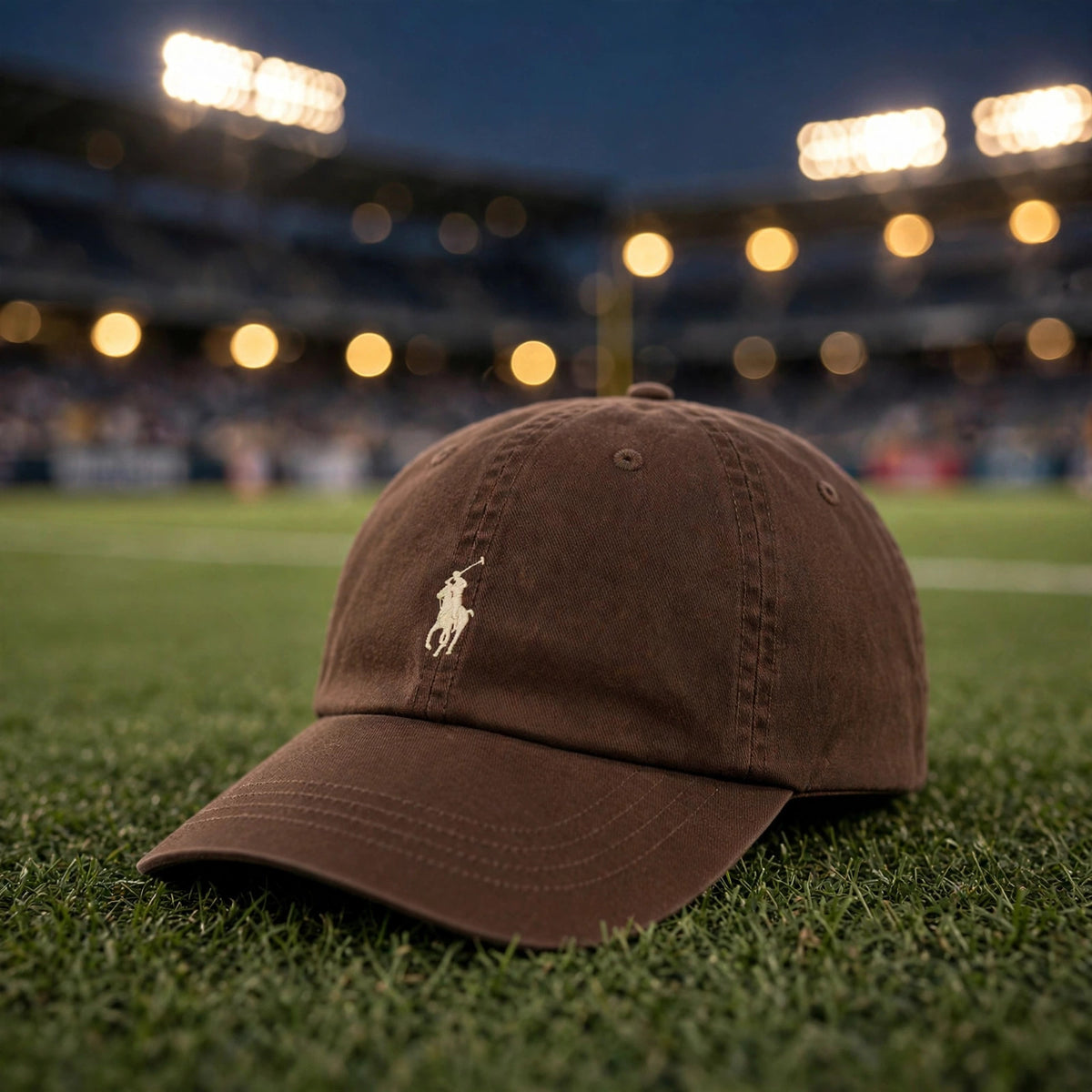 Polo Ralph Lauren Men’s Baseball Cap Adjustable Coffee with black polo - stadium