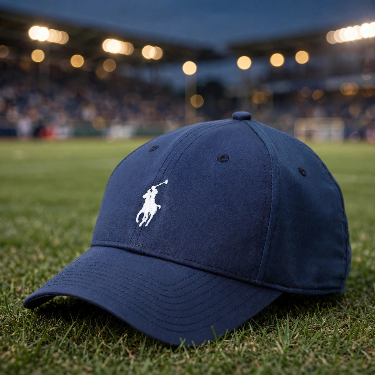 Polo Ralph Lauren Men’s Baseball Cap Adjustable blue with white polo - stadium