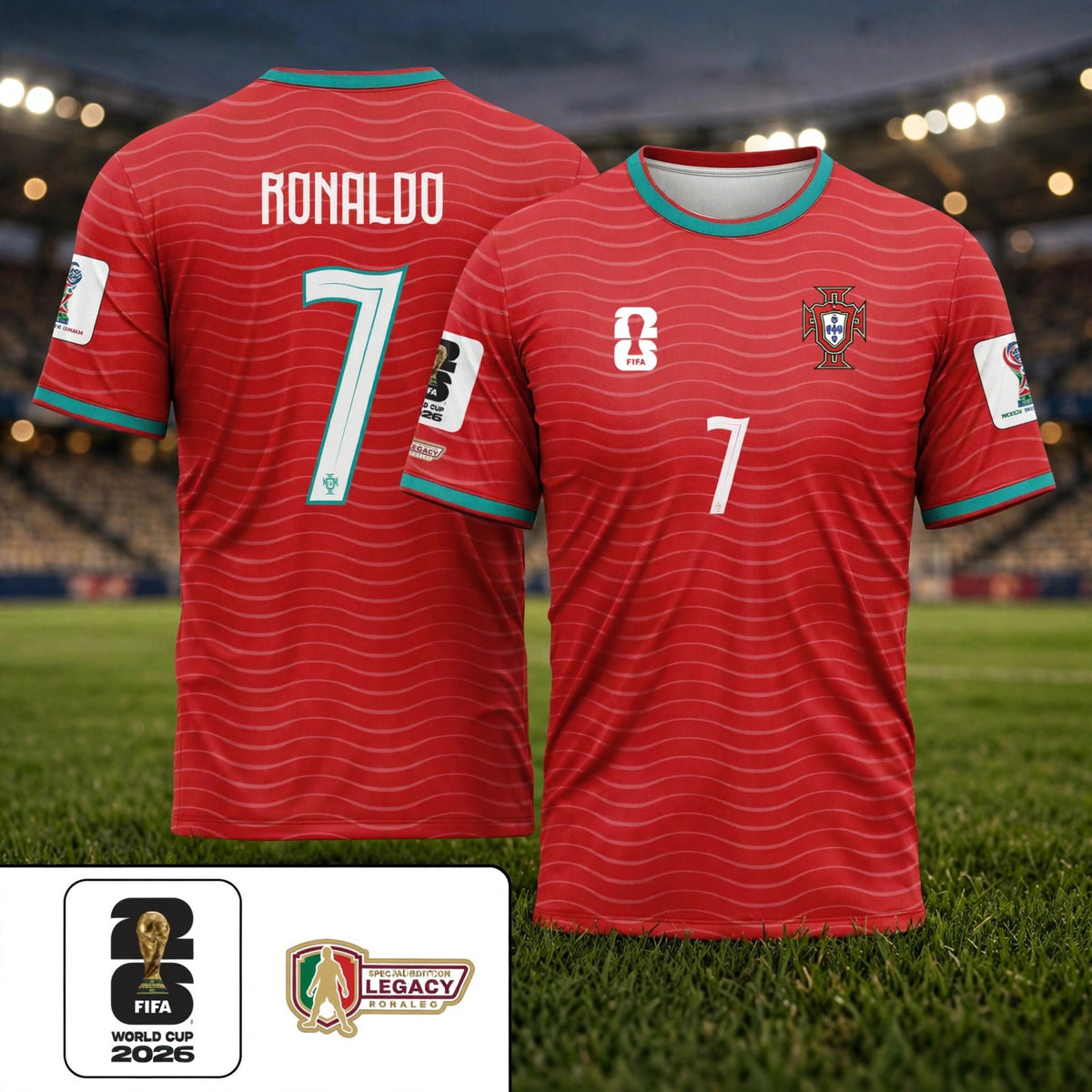 Player Version Portugal Ronaldo Special Edition Jersey 2026 FIFA World - stadium