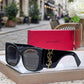 Saint Laurent SL M119 Blaze Cat Eye Sunglasses - Black Gold - street