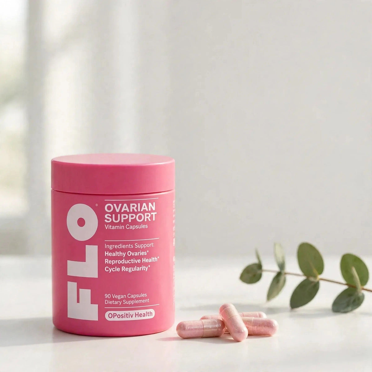 FLO Ovarian Support Vitamin 90 Vegan Capsules Dietary Supplement Hormo - studio