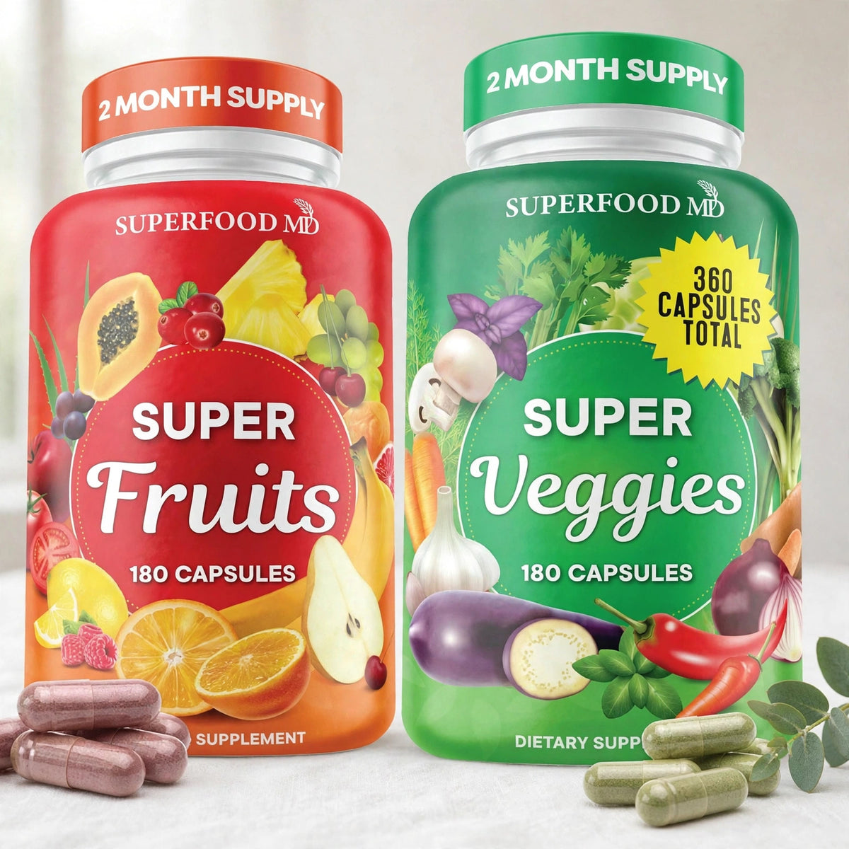 Super Veggies Country Farms Fruits and Vegetables Supplement . 180 cap - studio