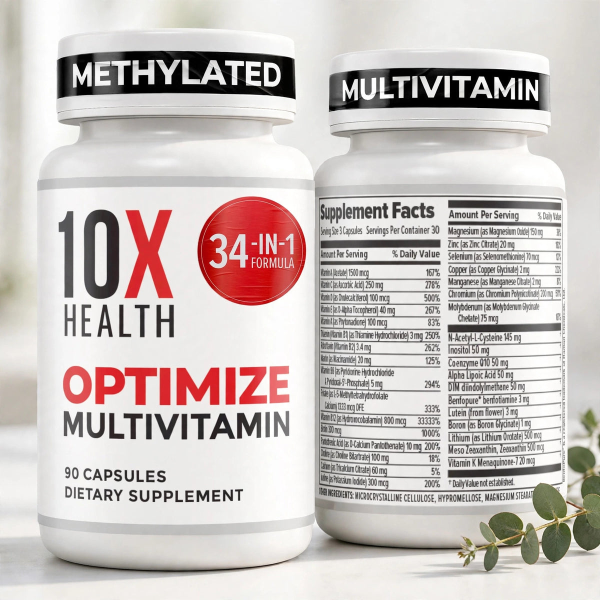 10X Health Optimize Methylated Multivitamin 90 Capsules - studio