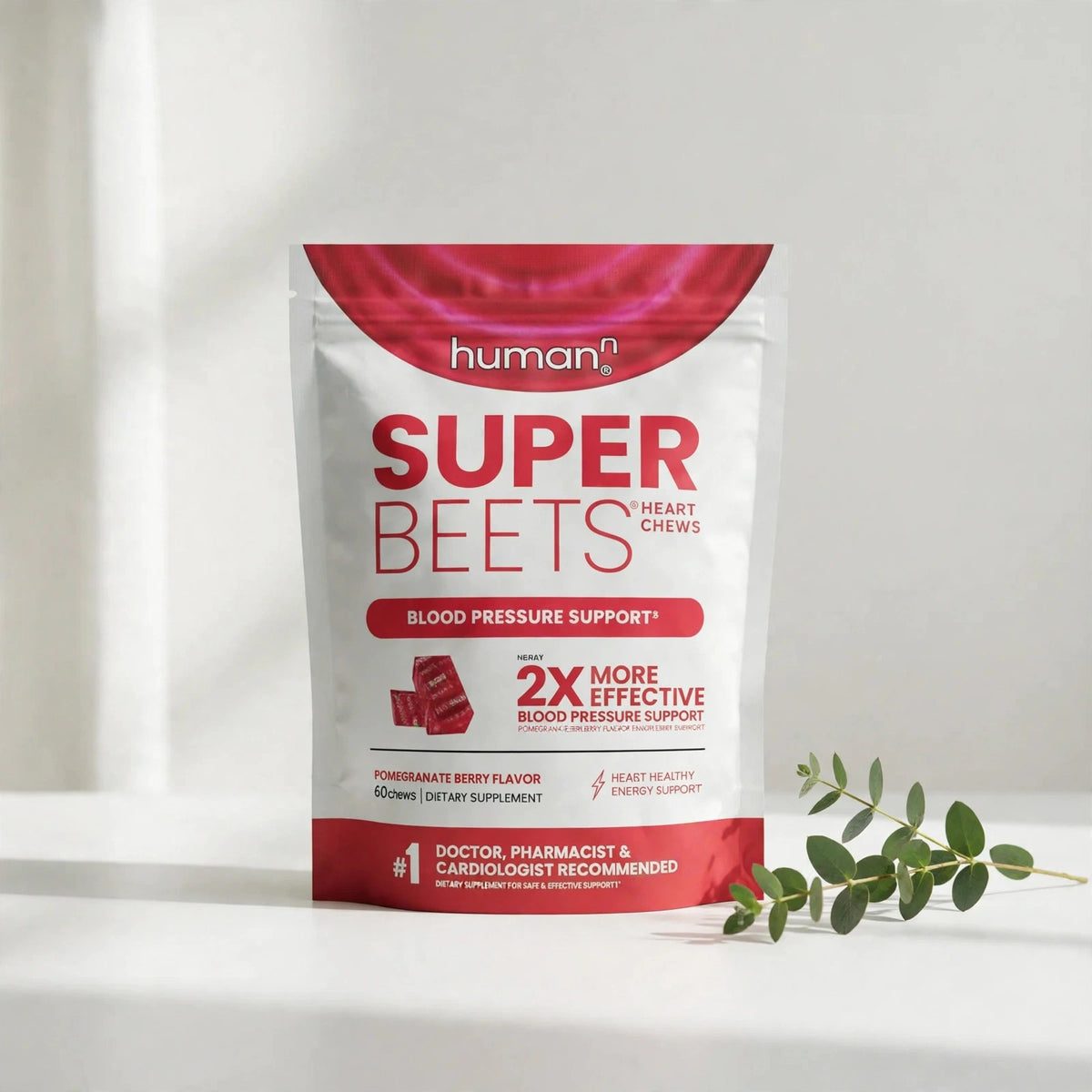 HumanN Super Beets Heart Chews 60 Count - studio