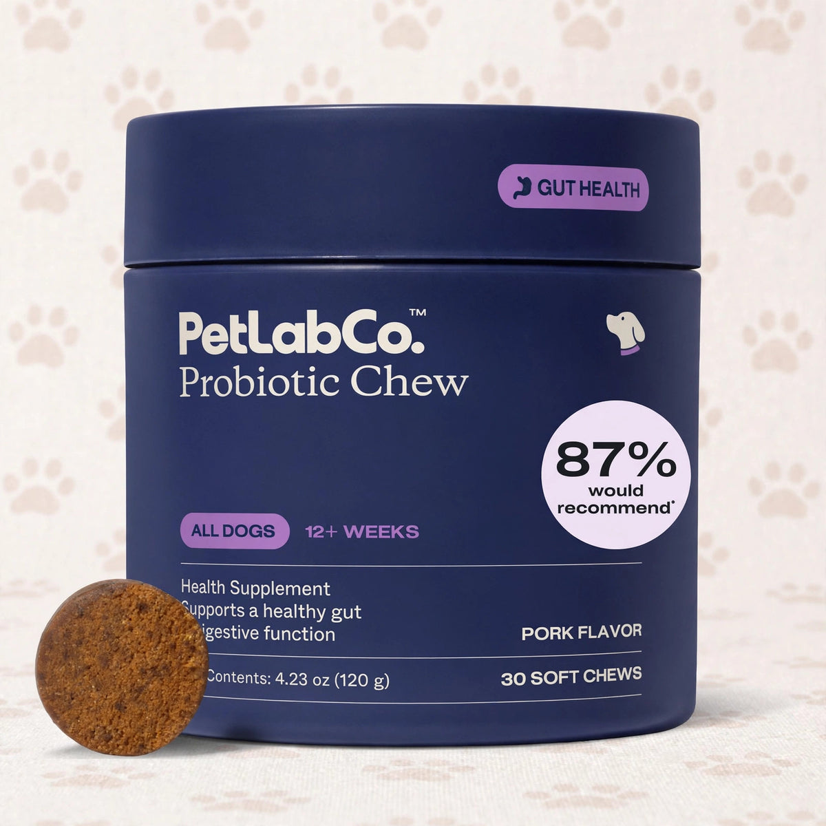 PetLab Co. Probiotic Soft Chews for Dogs – Pork Flavor 30 CT - studio