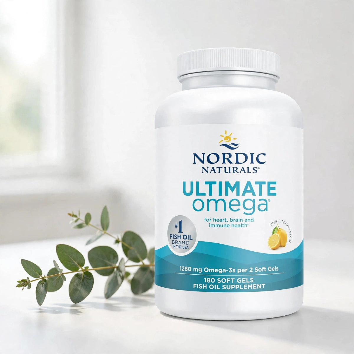 Nordic Naturals Ultimate OLemon 1280mg 180 Soft Gels Fish Oil - studio