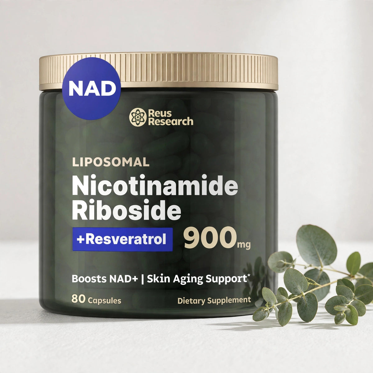 Reus Research Liposomal Nicotinamide Ribosode +Rasveratrol 900mg - studio