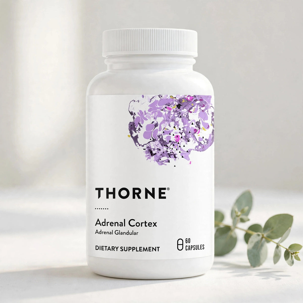 THORNE Adrenal Cortex, Bovine Adrenal Glandular Supplement, 60 Capsule - studio