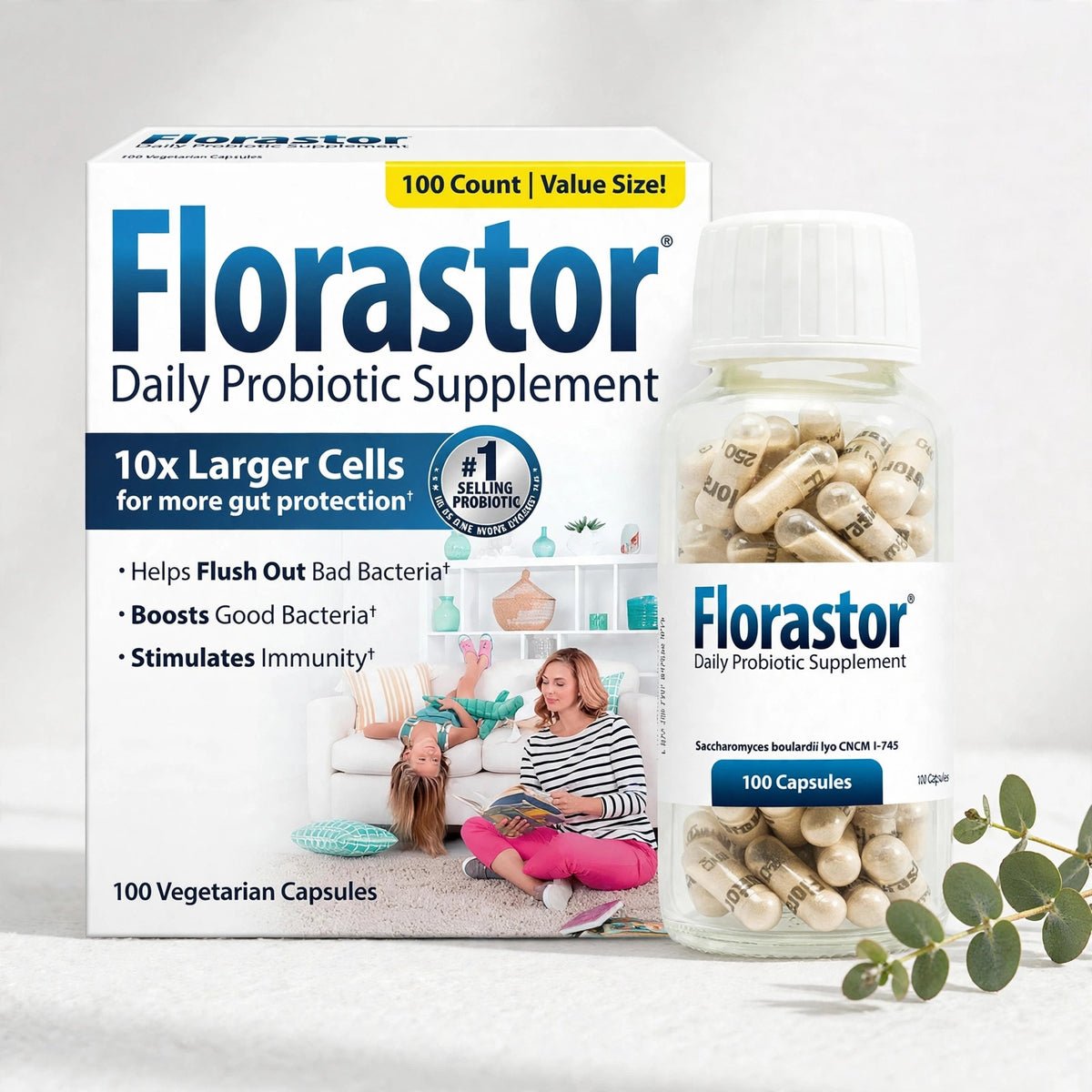 Florastor Probiotic 250mg Daily Probiotic Dietary Supplement 100capsul - studio