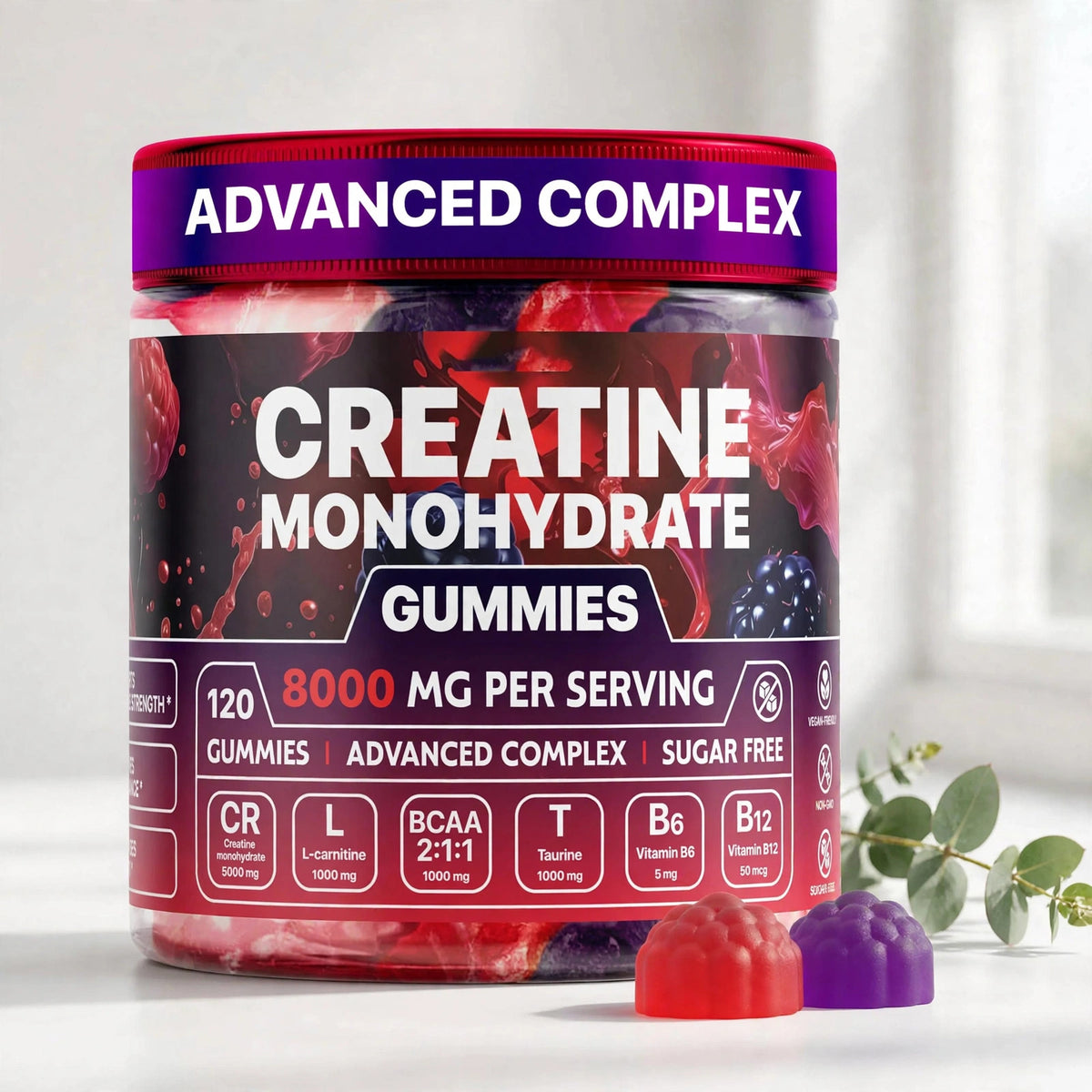 Create Creatine Monohydrate Gummies for Men & Women Boost Focus Streng - studio