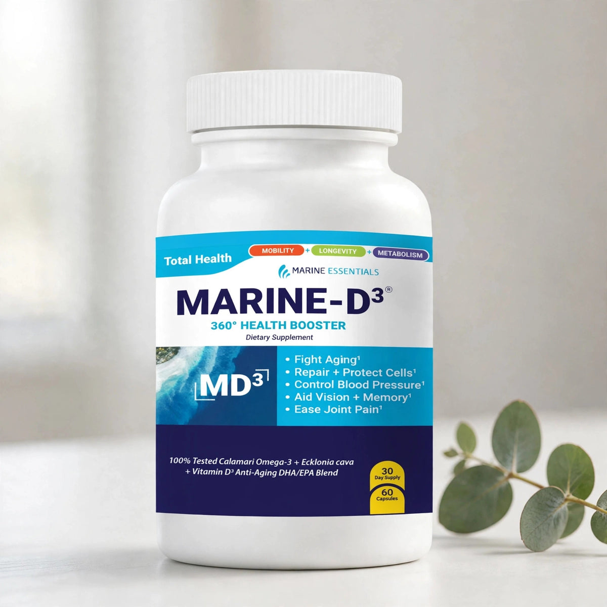 Marine Essentials Marine-D3, 60 Capsules - studio