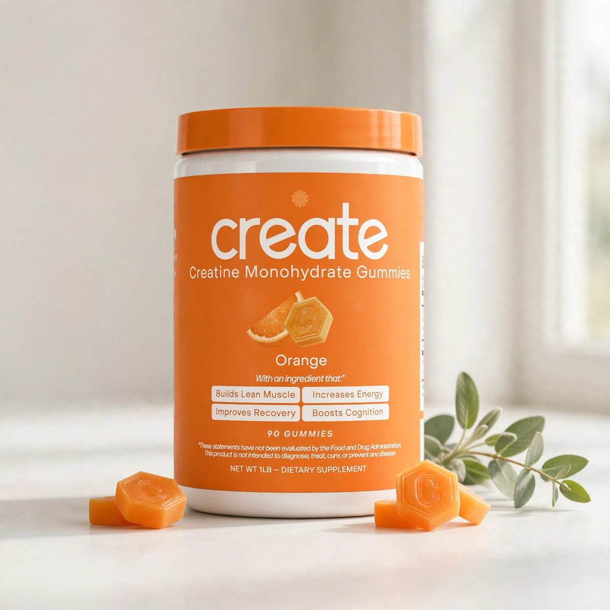 Create Creatine Monohydrate Gummies for Men & Women: Strength, Orange  - studio