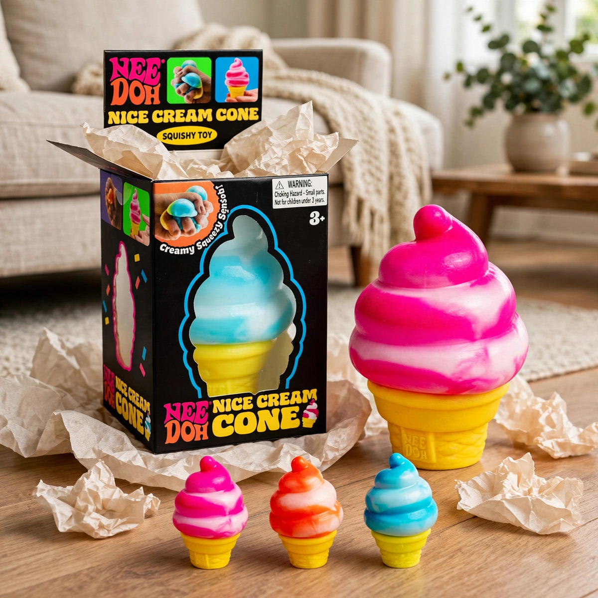 NeeDoh Nice Cream Cone Squishy Toy - unbox