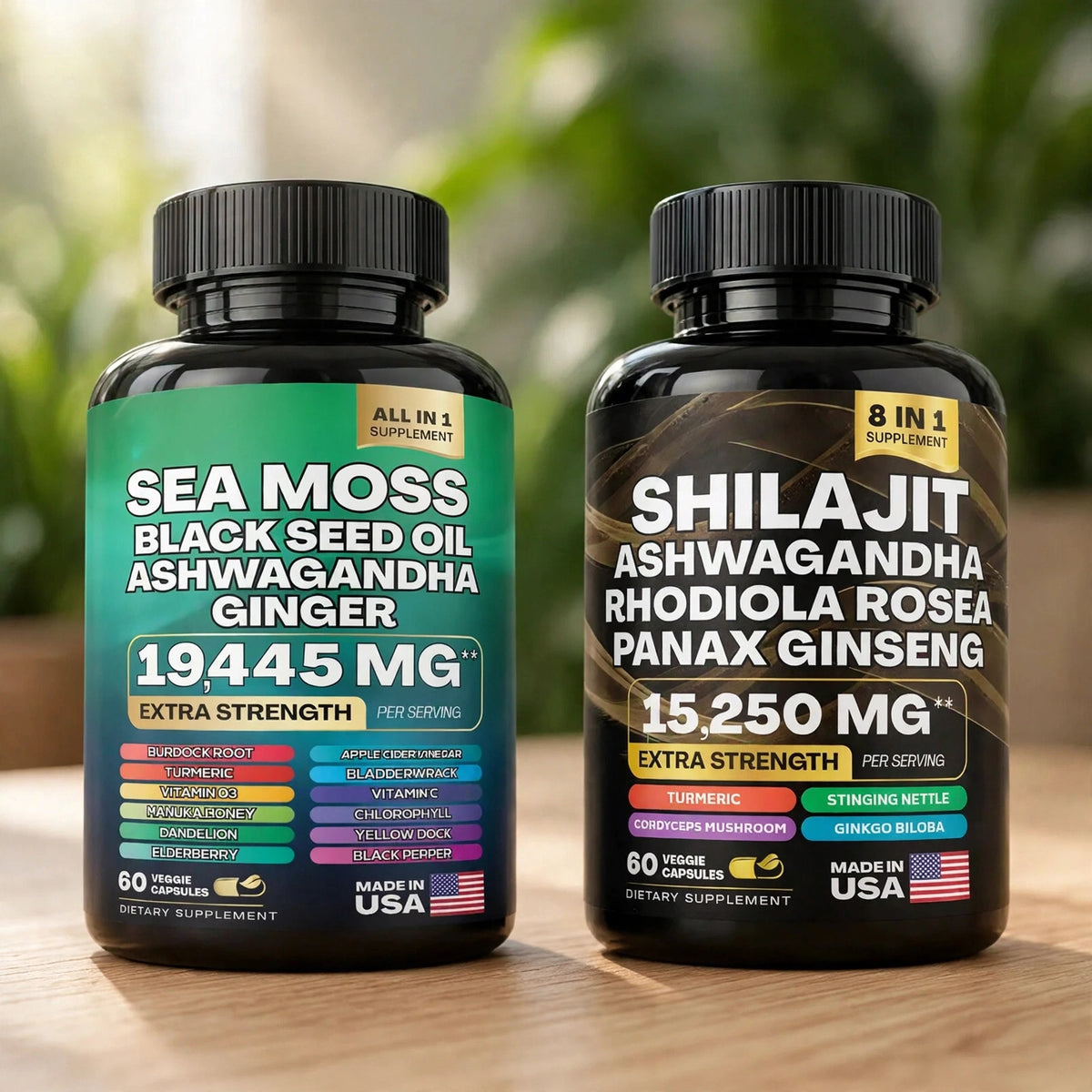 Sea Moss & Shilajit 60 Capsules - wood