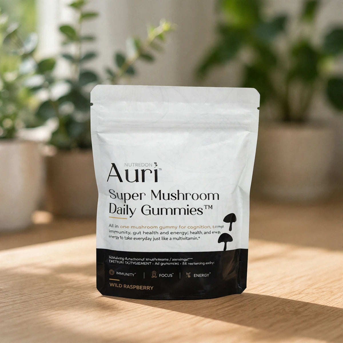 auri super mushroom gummies - wood