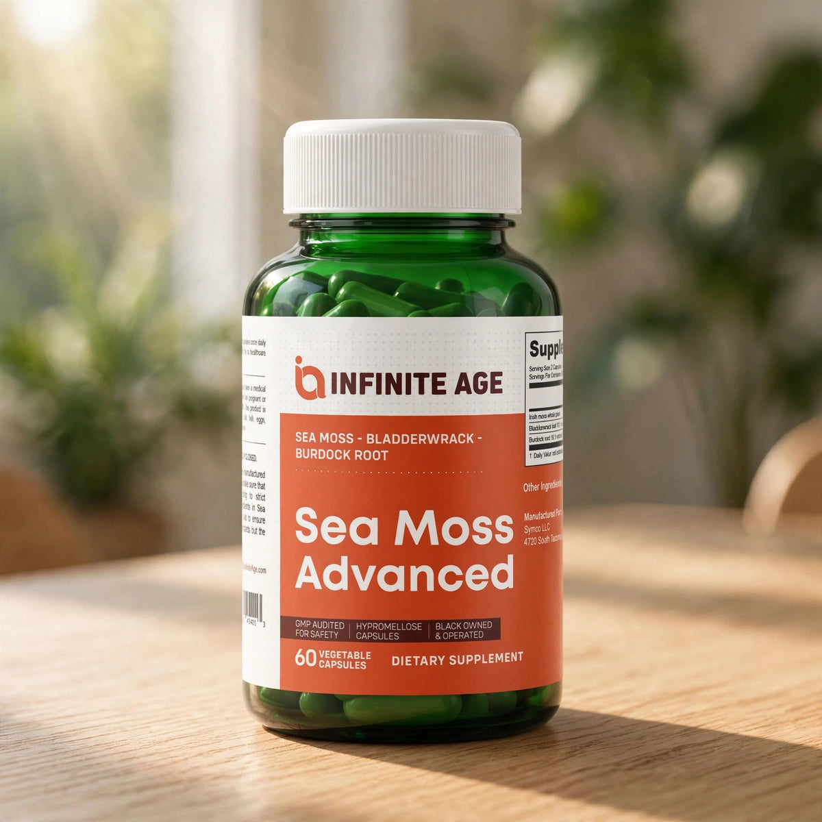 Infinite Age Sea Moss Advanced Superfood 1250mg 60 Count - wood