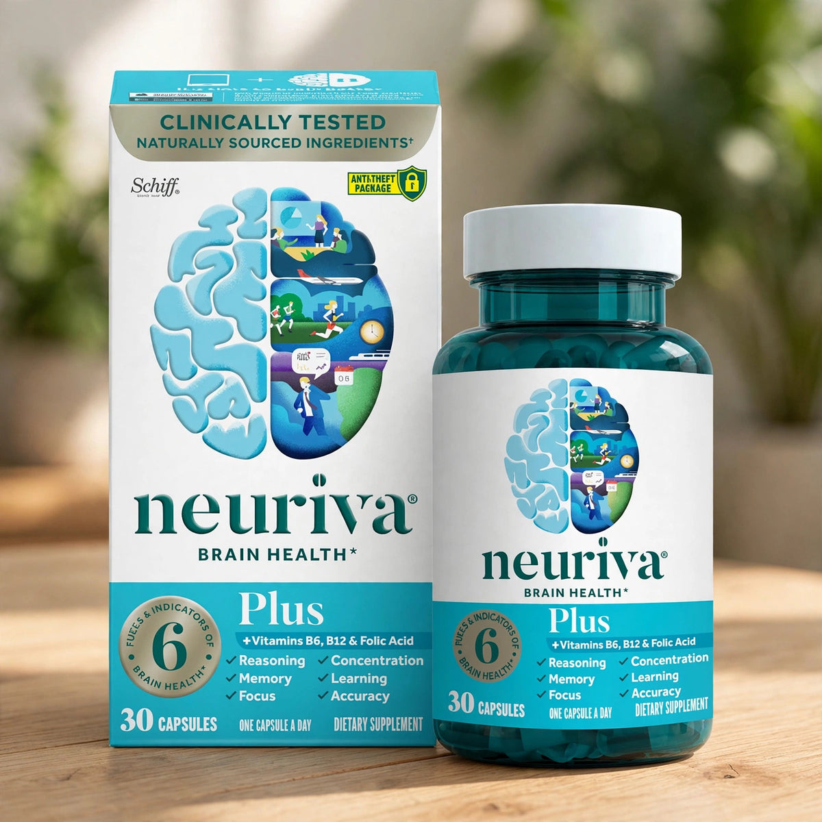 Schiff Neuriva Plus Fast-Acting Brain Performance Capsules - 30 Count - wood