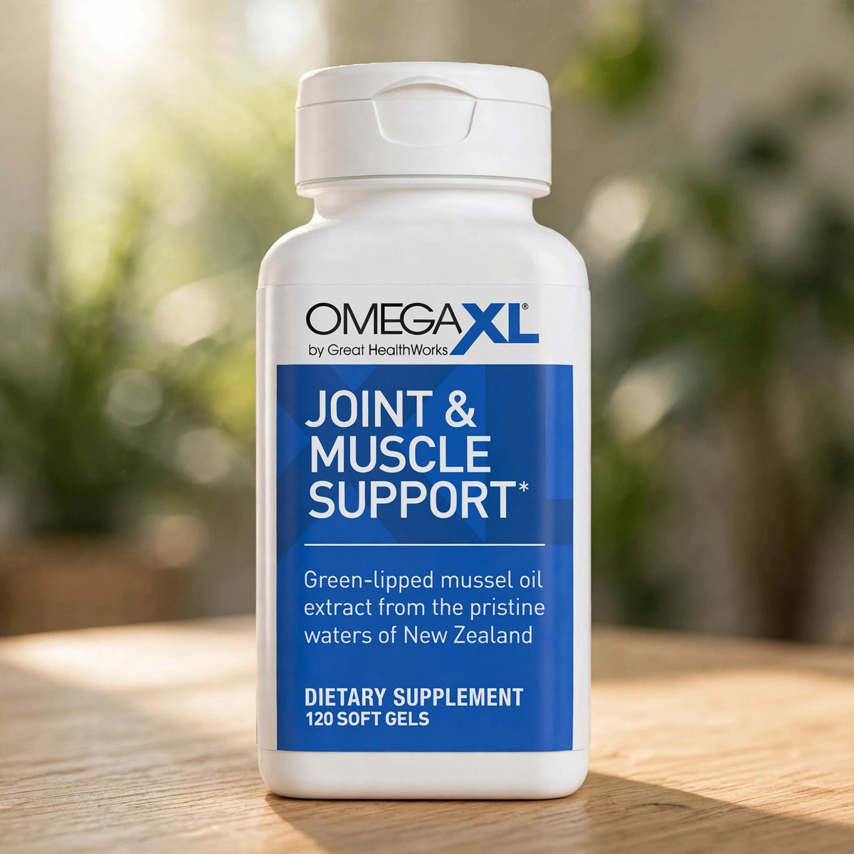 OmegaXL Joint Support Supplement - Natural Muscle Support, Green Lippe - wood