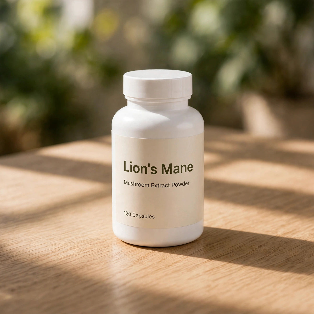 Lion's Mane, Mushroom Extract Powder, 120 Capsules - wood