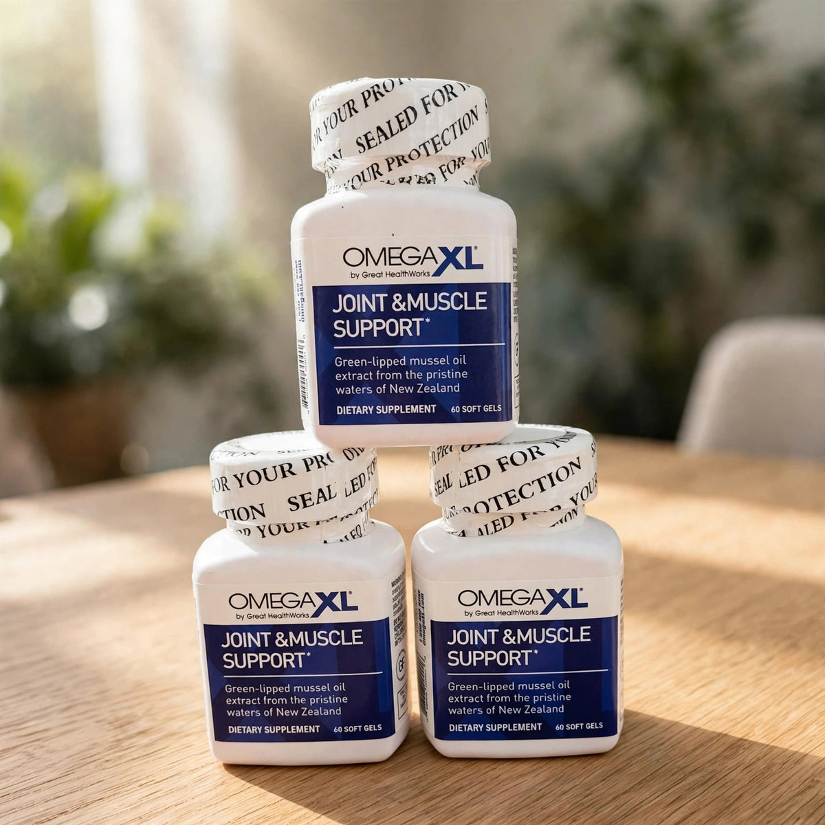 OmegaXL Joint Support Supplement, for Relief - Natural Muscle Support  - wood