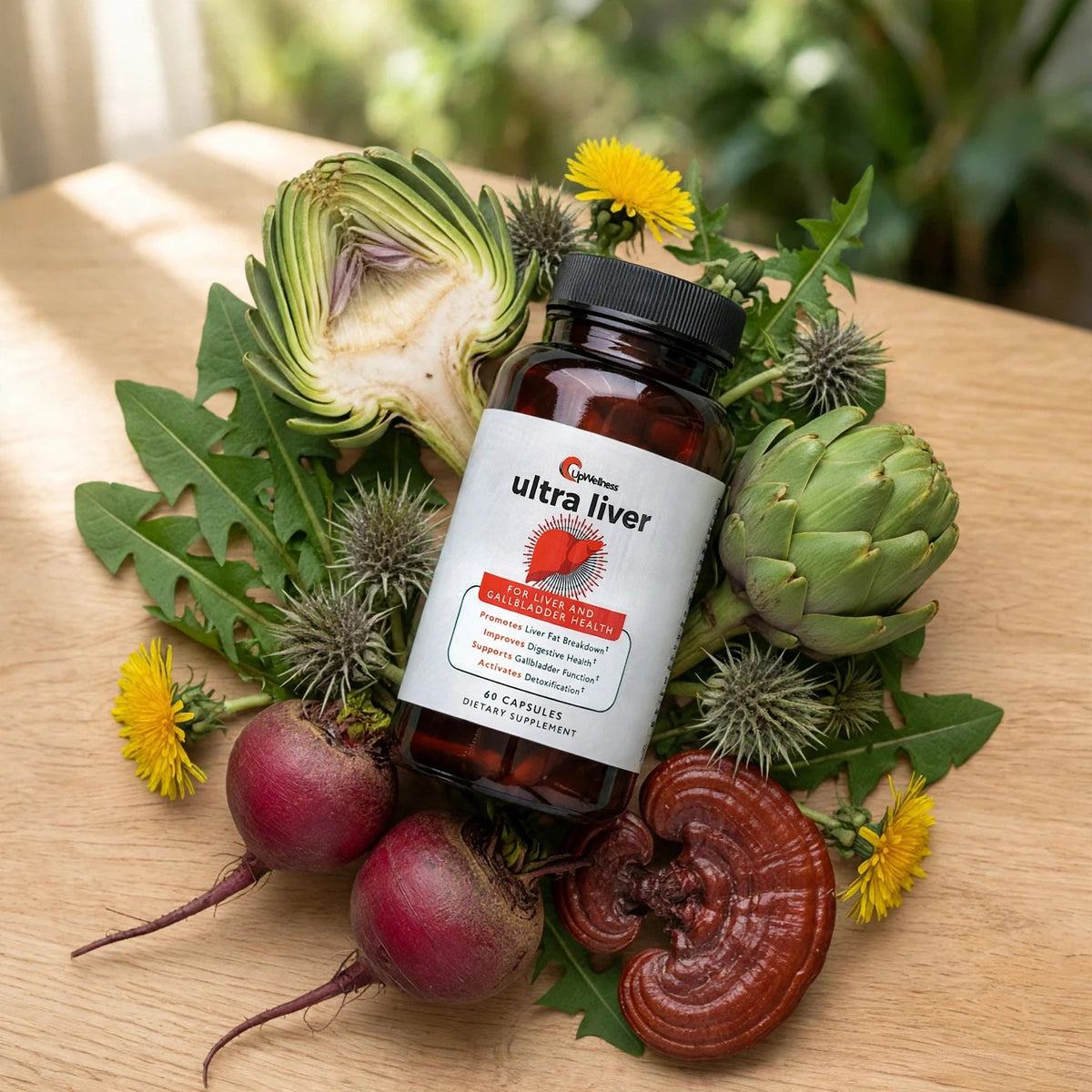 UpWellness Ultra Liver Supplement for Liver Health and Gallbladder Sup - wood