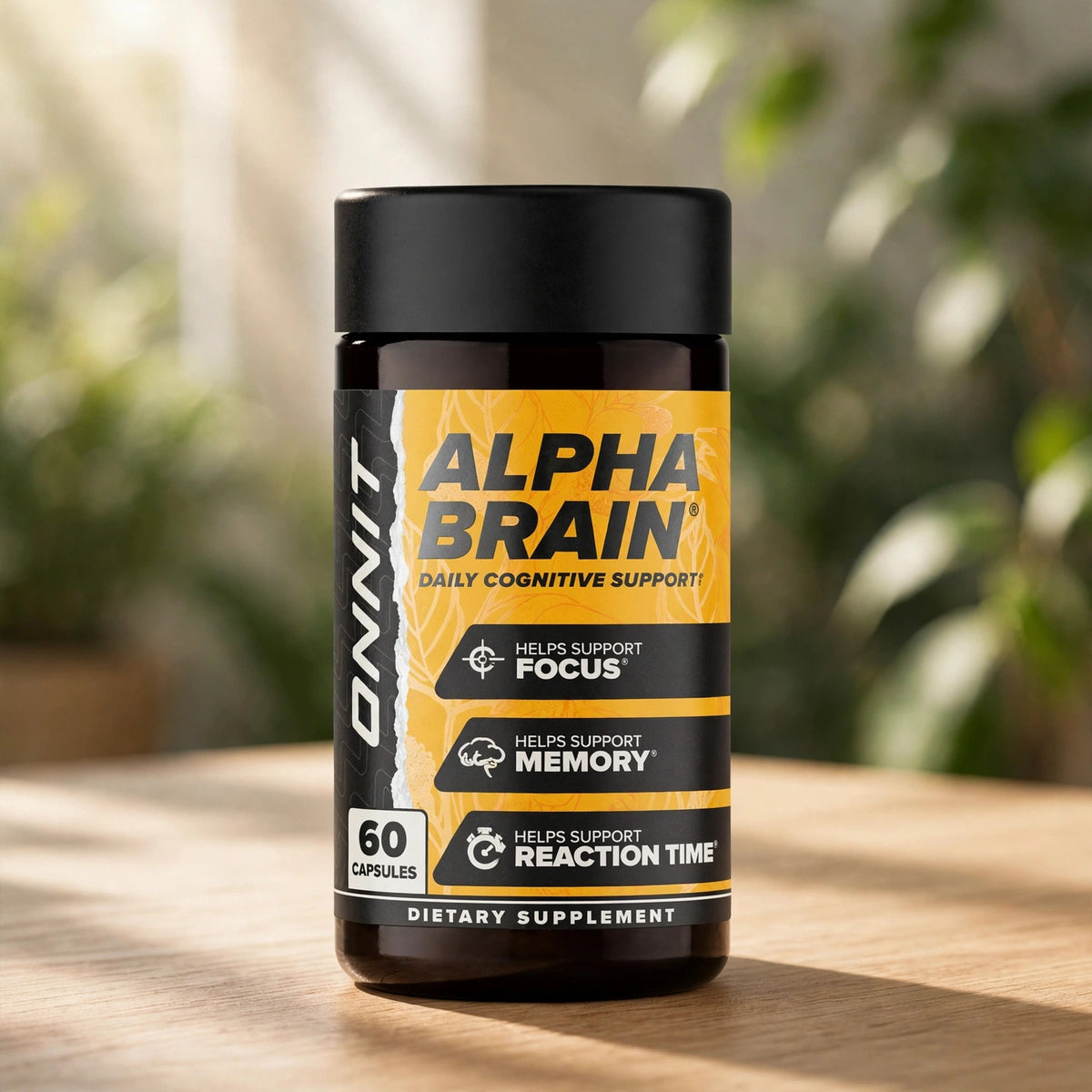 Alpha Brain Memory & Focus Daily Cognitive Support 60 CAPSULES - wood