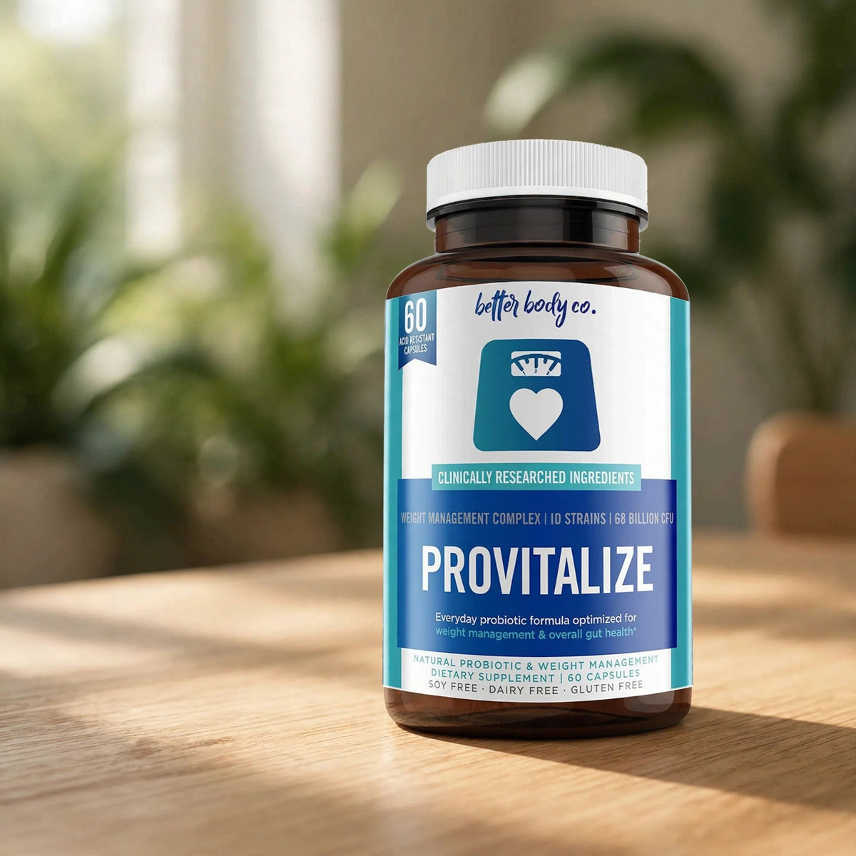 Better Body Co. Provitalize Best Natural Weight Management Probiotic - - wood
