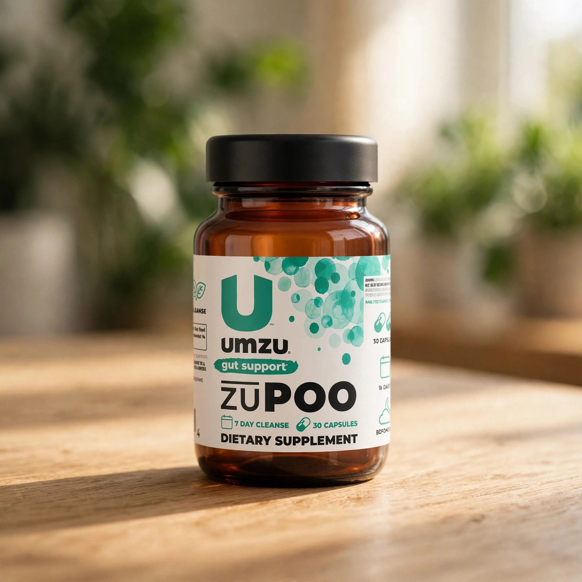 UMZU zuPOO - Colon Cleanse and Gut Support, Dietary Supplement New. 30 - wood