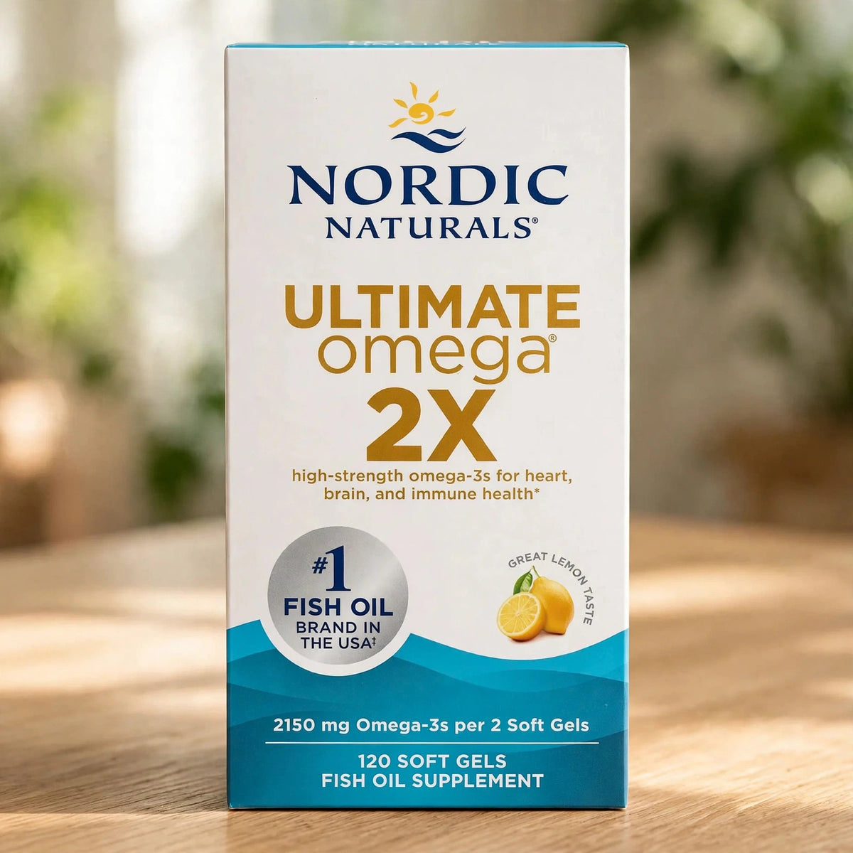 Nordic Naturals Ultimate O2X, Lemon Flavor - 120 Soft Gels Without Box - wood