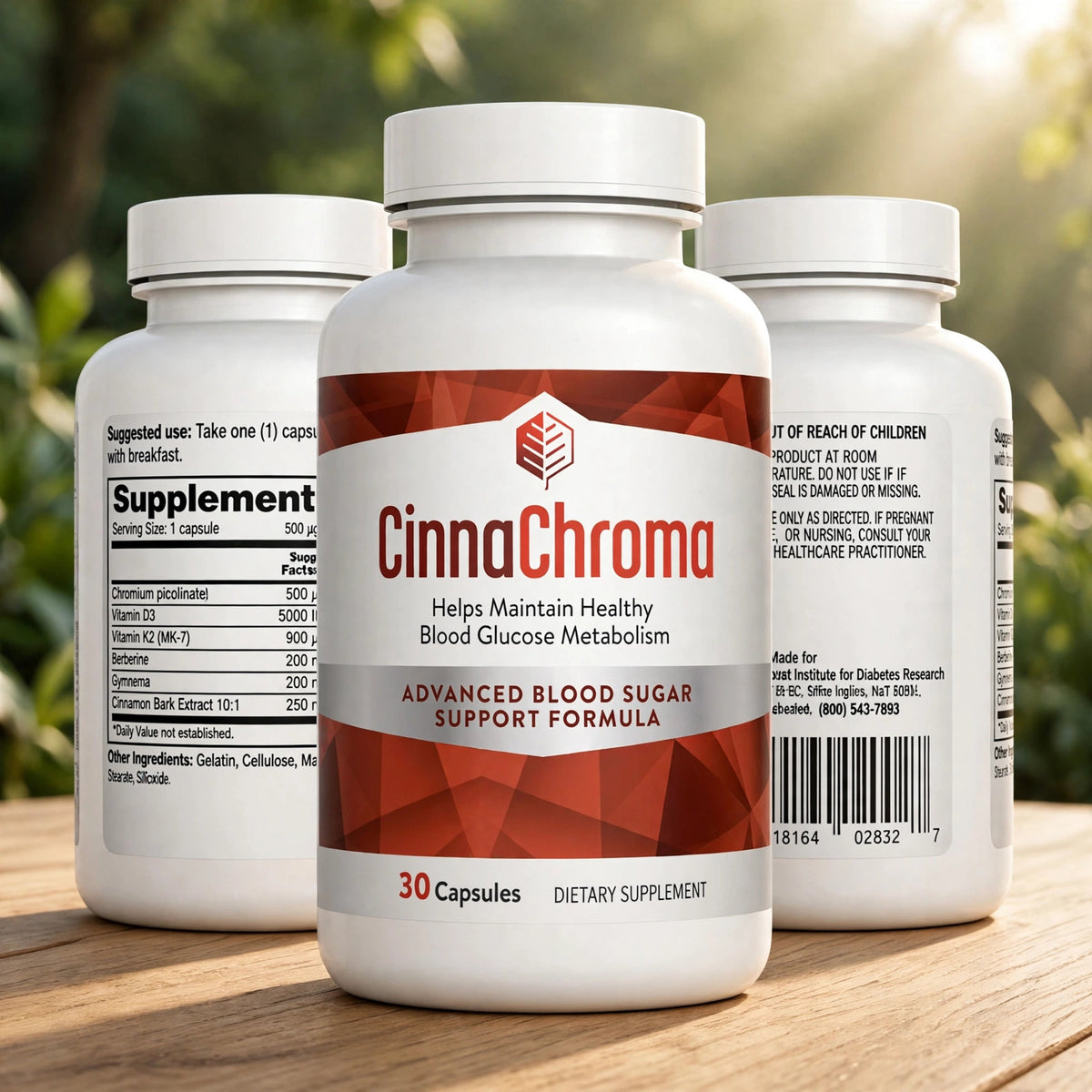 CinnaChroma Blood Sugar Support, 30 Capsules - wood