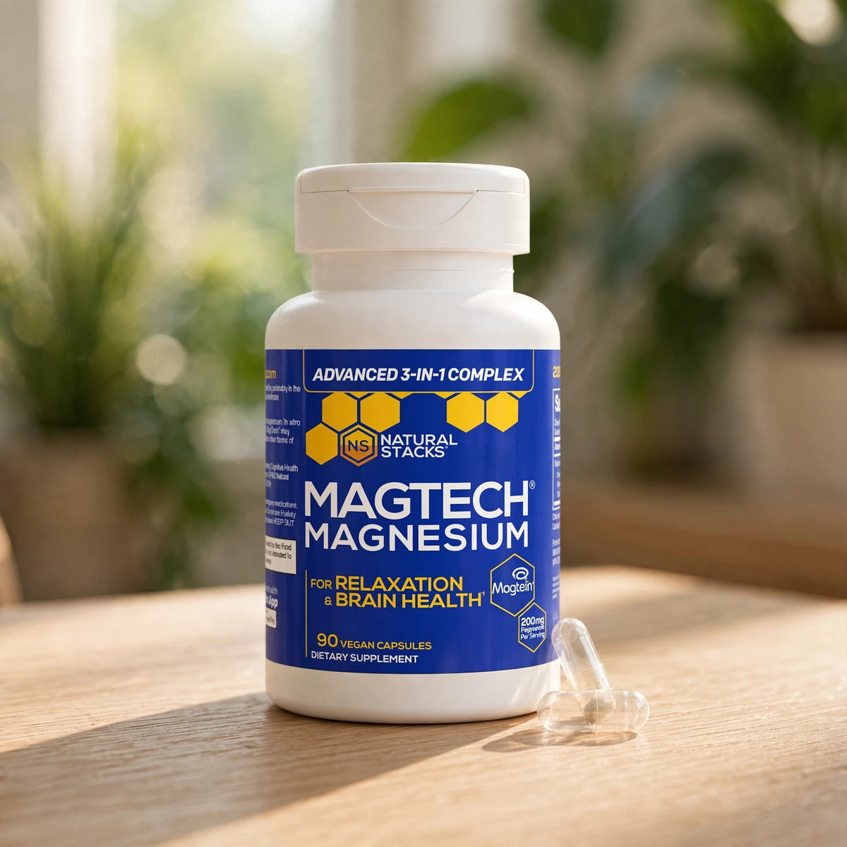 MagTech, Magnesium Complex, 200 mg, 90 Vegetarian Capsules (66.6 mg pe - wood