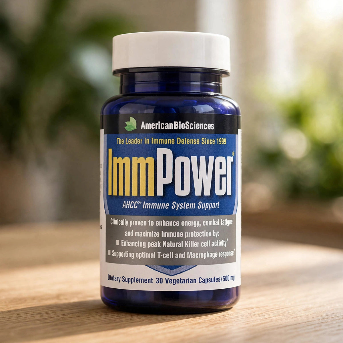 American BioSciences ImmPower AHCC 500mg Immune Support, NK Cells & Cy - wood