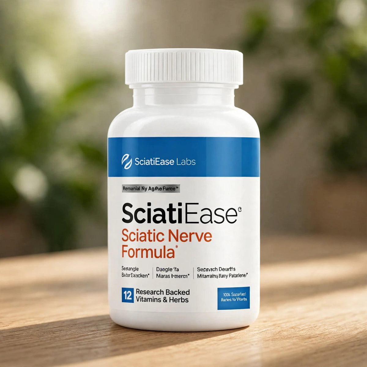 SciatiEase Sciatic Nerve Health Support Supplement - Nerve Support For - wood