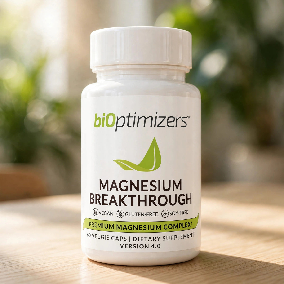 BiOptimizers Magnesium Breakthrough Supplement 4.0 - 60 Capsules - wood